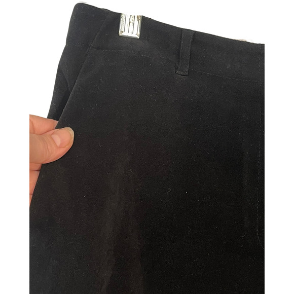 Talbots Petites Sz 12P Dress Pants Tapered Leg 32"x28" Stretch Velour Black - Picture 5 of 7